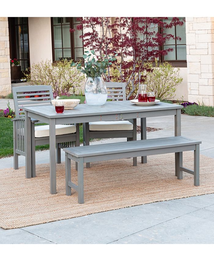 Walker Edison 4 Piece Simple Outdoor Patio Dining Set Macy's