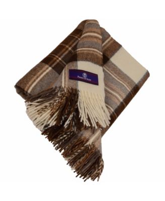 Highland Tartan Tweed Merino Wool Throw, 55" x 72"