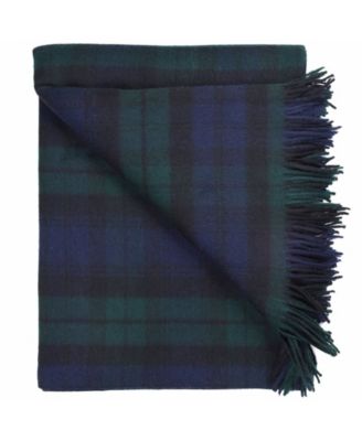 Highland Tartan Tweed Merino Wool Throw, 55" x 72"