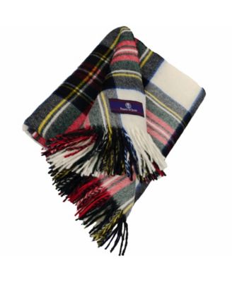Highland Tartan Tweed Merino Wool Throw, 55" x 72"