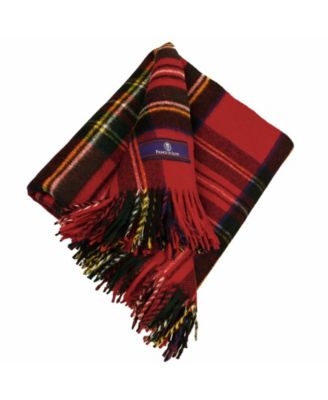 Highland Tartan Tweed Merino Wool Throw, 55" x 72"