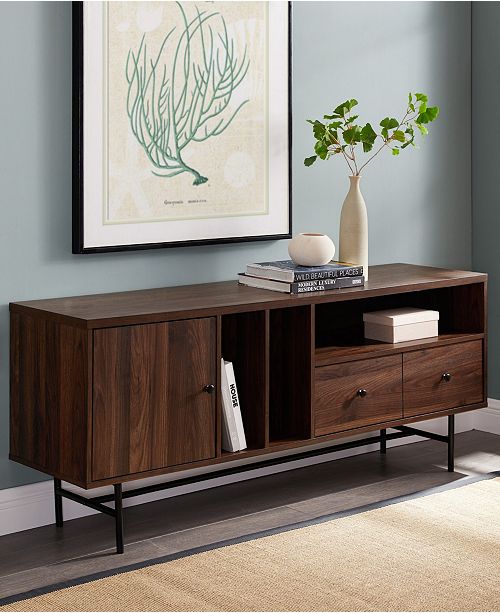 Walker Edison Modern Tv Console With Record Storage Reviews