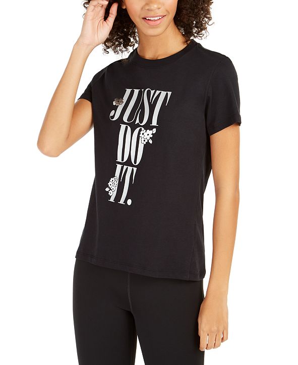 Nike Women's Cotton Metallic Just Do It T-Shirt & Reviews - Women - Macy's