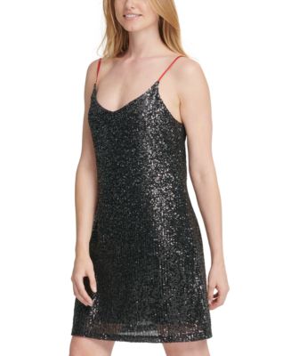 DKNY Ombré Sequin Slip Dress - Macy's