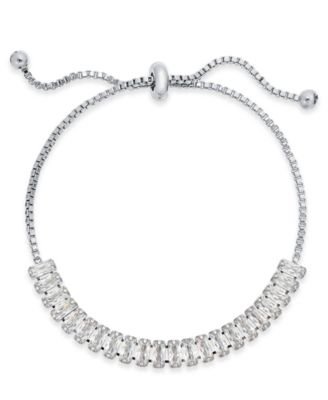 I.N.C. International Concepts - Baguette-Crystal Slider Bracelet