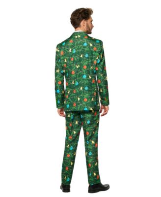 Men's Christmas Suit - Real Light Up Festive Outfit Slim Fit - Green