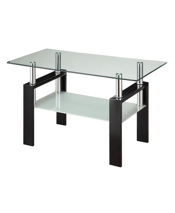 Coaster Home Furnishings Haven Tempered Glass Coffee Table with Shelf