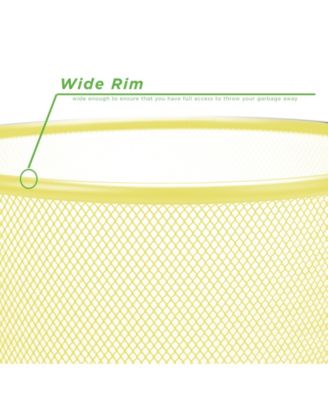 Mind Reader Garbage Waste Basket Recycling Bin, Round Metal Mesh Trash Can