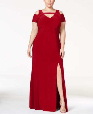 red cold shoulder dress plus size