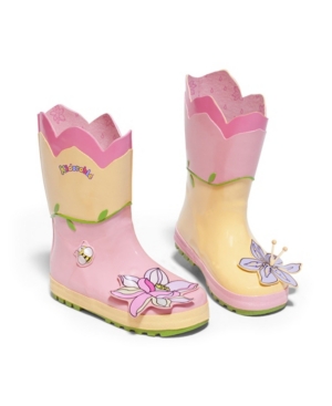 image of Kidorable Little Girl Natural Rubber Lotus Flowers Boots