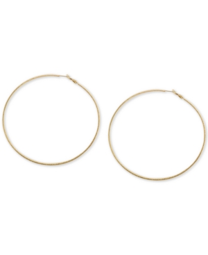 image of Essentials Extra-Large Skinny Hoop Fine Silver Plate Earrings, 4