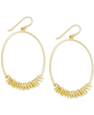 image of Essentials Oval Coil Wrapped Drop Fine Silver Plate Earrings