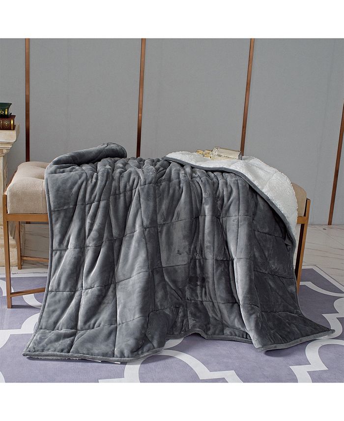 Pur Serenity CLOSEOUT! 10lb Hooded Sherpa Weighted Blanket Macy's
