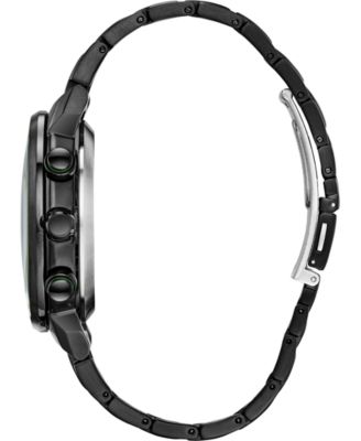 Eco-Drive Men's Satellite Wave GPS Black-Tone Stainless Steel Bracelet Watch 44mm