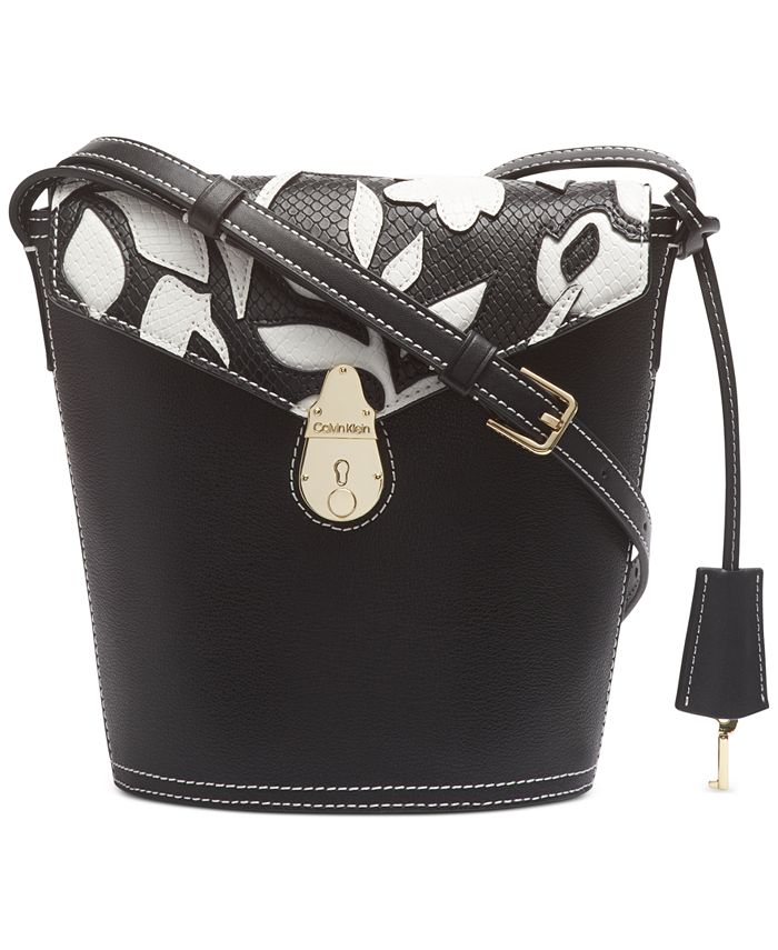 Calvin Klein Lock Leather Bucket Bag & Reviews - Handbags & Accessories -  Macy's
