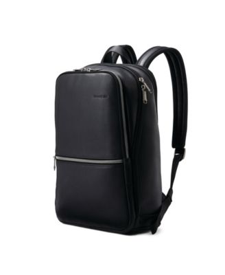 leather slim laptop backpack