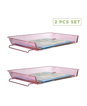 Mind Reader 2 Piece Stackable Letter Tray Desk Organizer