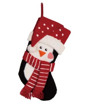 Glitzhome 19" L Hooked 3d Penguin Stocking In Multi