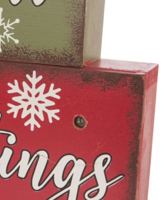 11.81" Christmas Wooden LED Lighted Block Word Sign 10 Bulbs