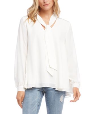 Karen Kane - Sparkle-Shoulder Crepe Top
