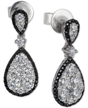 image of Le Vian Red Carpet Diamond Teardrop Cluster Drop Earrings (1-3/8 ct. t.w.) in 14k White Gold