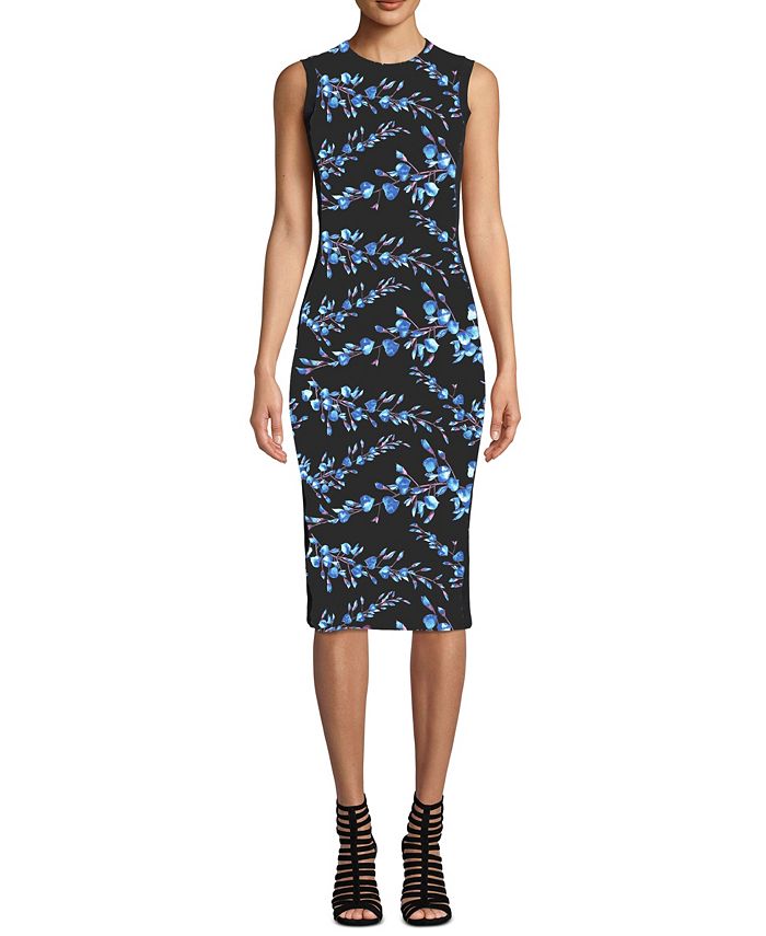 Nicole Miller Sleeveless Botanical Print Midi Dress - Macy's