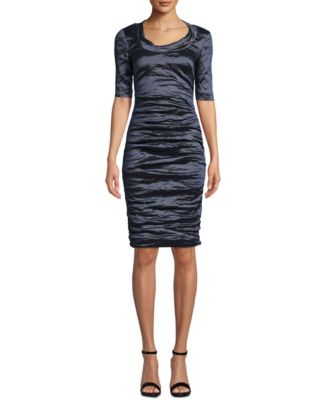 Nicole Miller - Techno Metal Scoop-Neck Dress