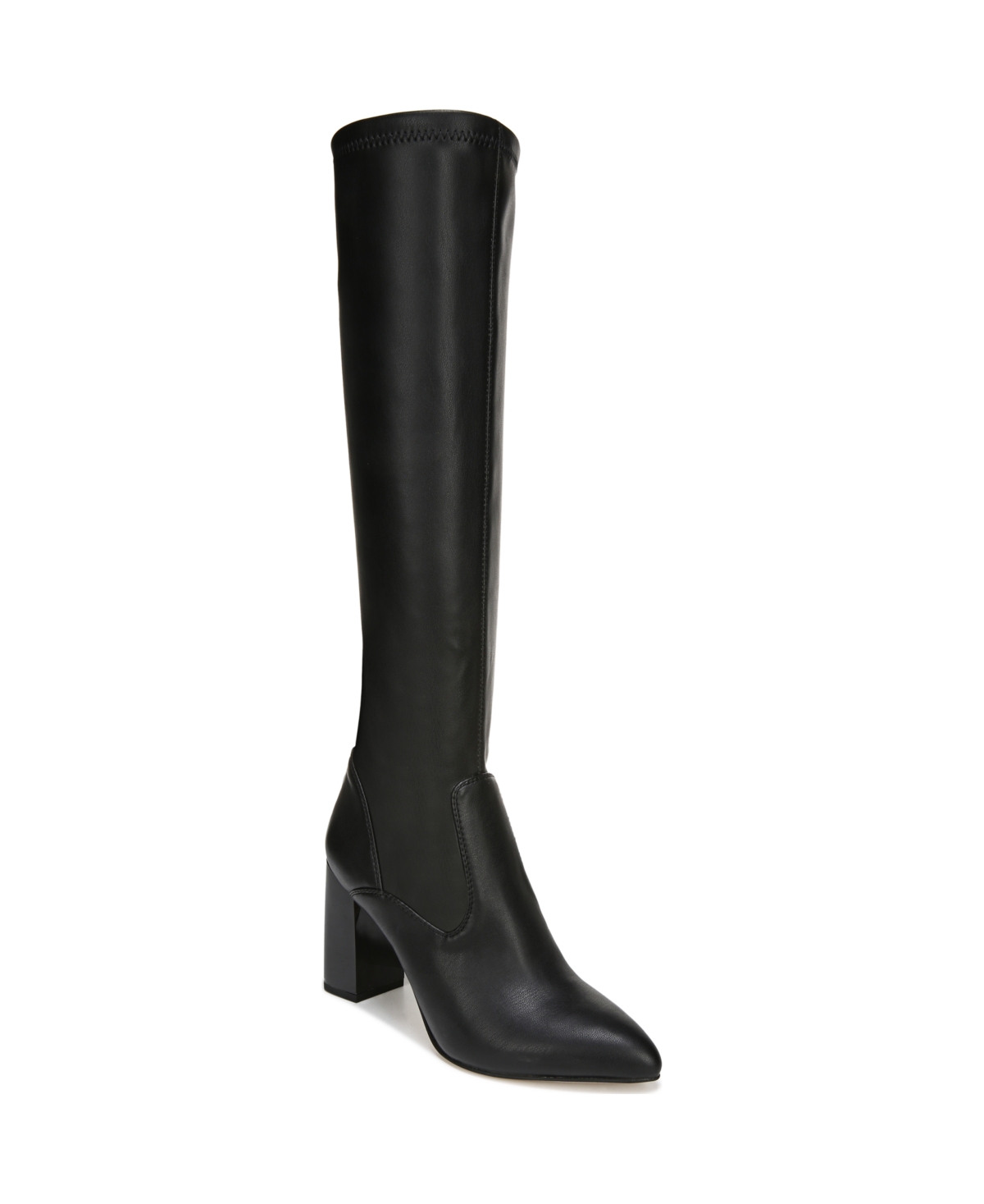 Katherine Knee High Boots - Black Faux Leather