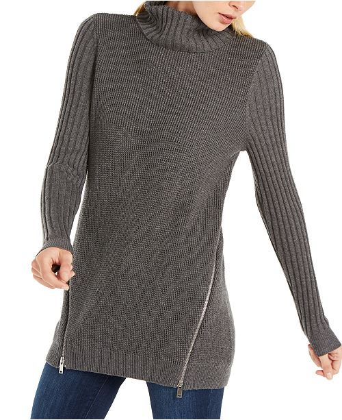 INC International Concepts INC Zipper-Trim Tunic Sweater, Created for ...