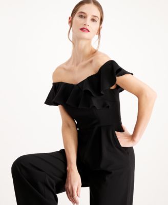 calvin klein off the shoulder jumpsuit