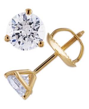 image of Certified 1-1/4 ct. t.w. Diamond Stud Earrings in 14k White or Yellow Gold