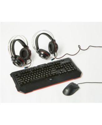 Tzumi - Alpha Gaming Battle Group 3-Piece Set with Vertex Headset, Recon Keyboard & Optical Precision Mouse
