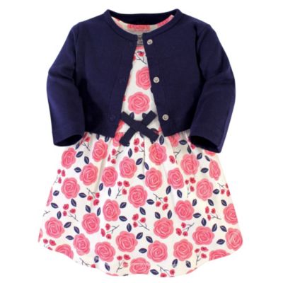Baby Girls Natural Cotton Dress and Cardigan