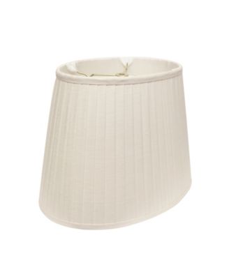 MACY'S CLOTH WIRE SLANT LINEN OVAL SIDE PLEAT SOFTBACK LAMPSHADE WITH WASHER FITTER COLLECTION