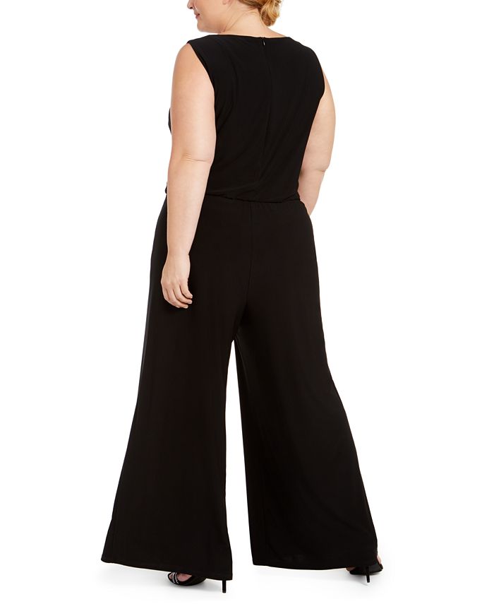 MSK Plus Size Tie-Front Jumpsuit - Macy's