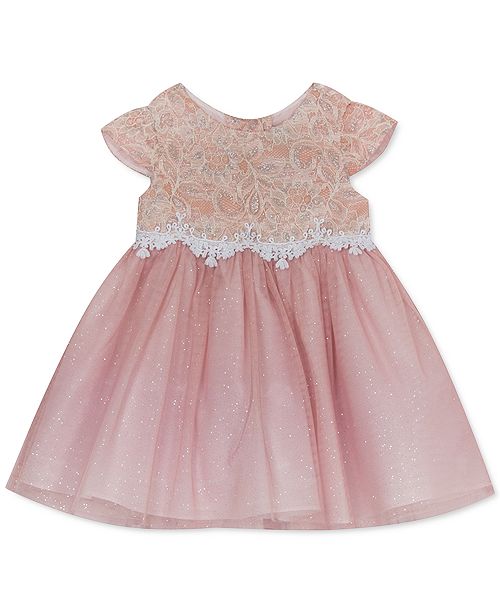 Rare Editions Baby Girls Sparkle Lace Mesh Dress Reviews All