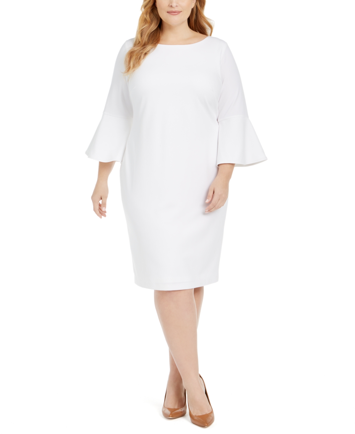 Calvin Klein Plus Size Bell-Sleeve Sheath Dress & Reviews - Dresses - Plus  Sizes - Macy's