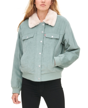 Levi's faux fur collar corduroy discount bomber jacket