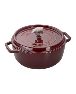 Staub Enameled Cast Iron 4-Qt. Round Cocotte - Macy's