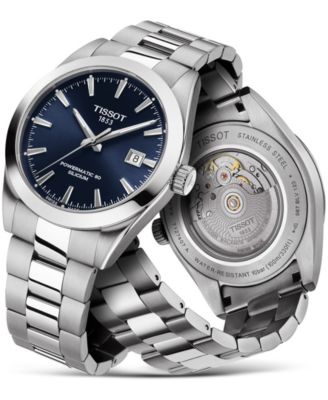 Men's Swiss Automatic T-Classic Gentleman Powermatic 80 Silicium Stainless Steel Bracelet Watch 40mm