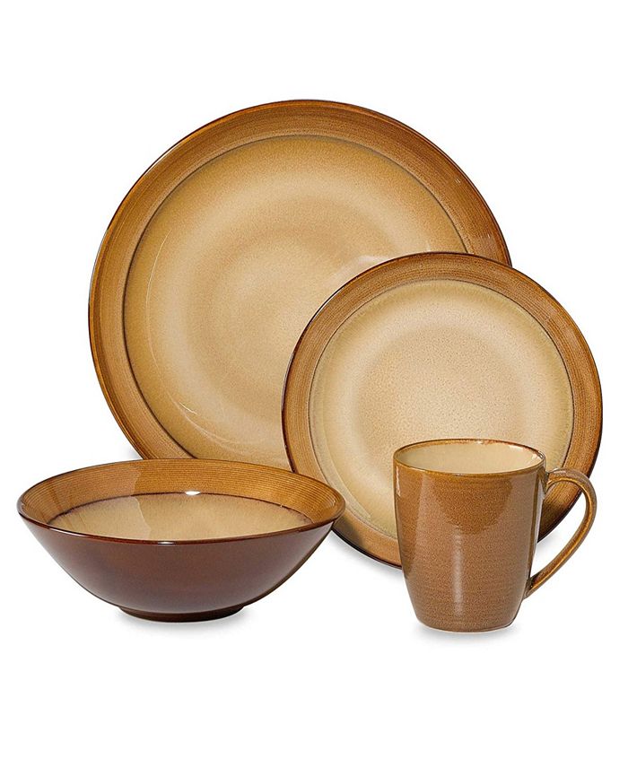 Sango Roma Ceramic Caramel 16 Piece Dinnerware Set Macy s
