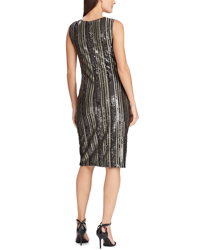 Lauren Ralph Lauren Striped Sequined Dress - Macy's