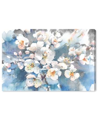 Spring Blossom in Blue Canvas Art, 36" x 24"