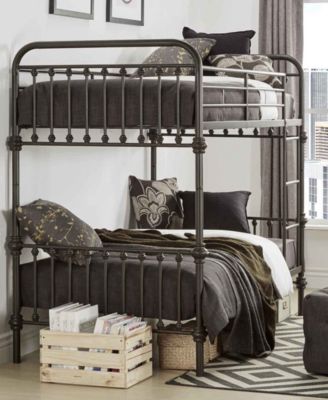 Calvados Antique Metal Bunk Bed, Twin