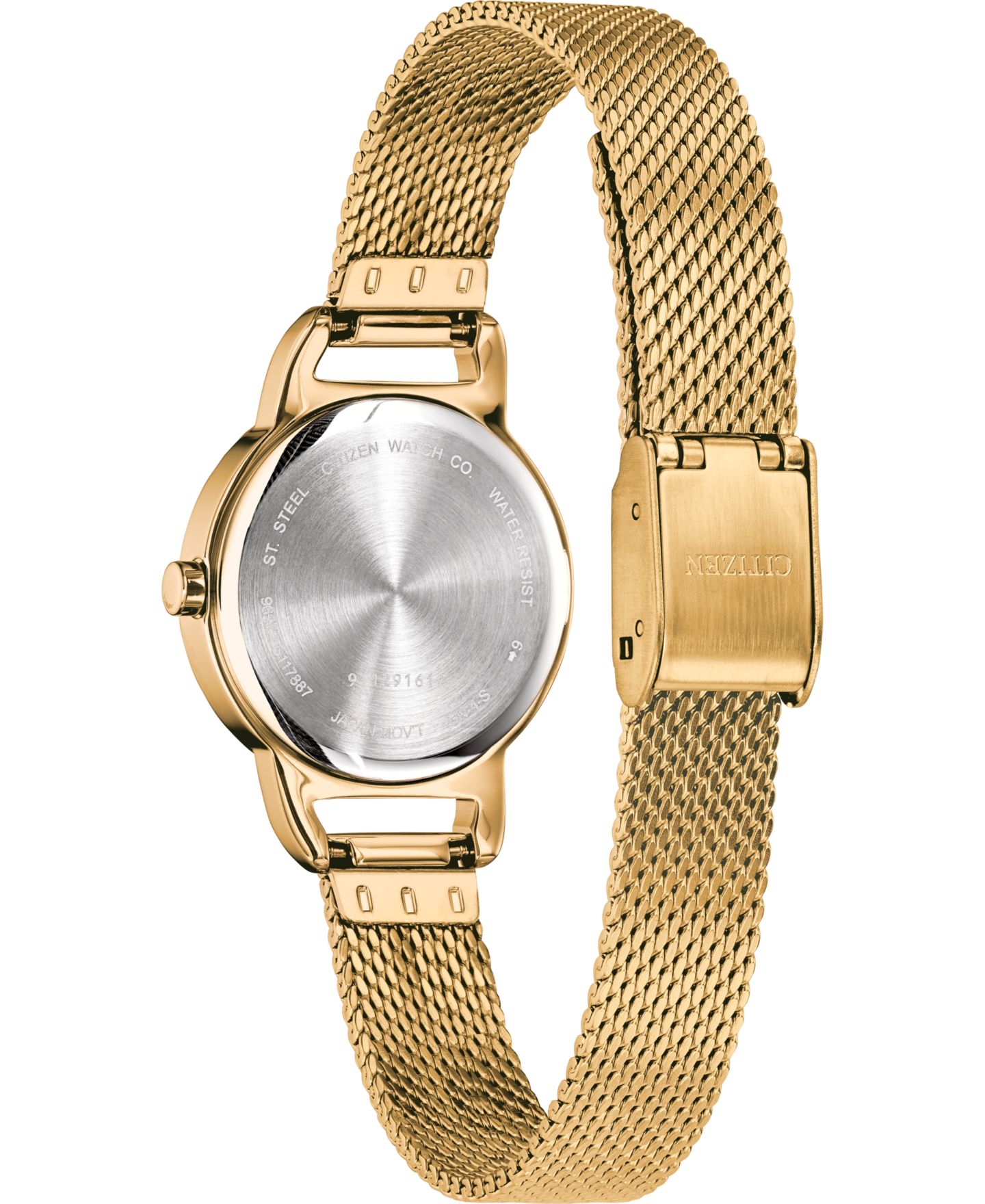 Женские часы Citizen Quartz Gold-Tone Stainless Steel Mesh Bracelet Watch 26mm — фото 2