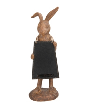 3r Studio Rabbit Figurine Holding Working Chalkboard In Brown