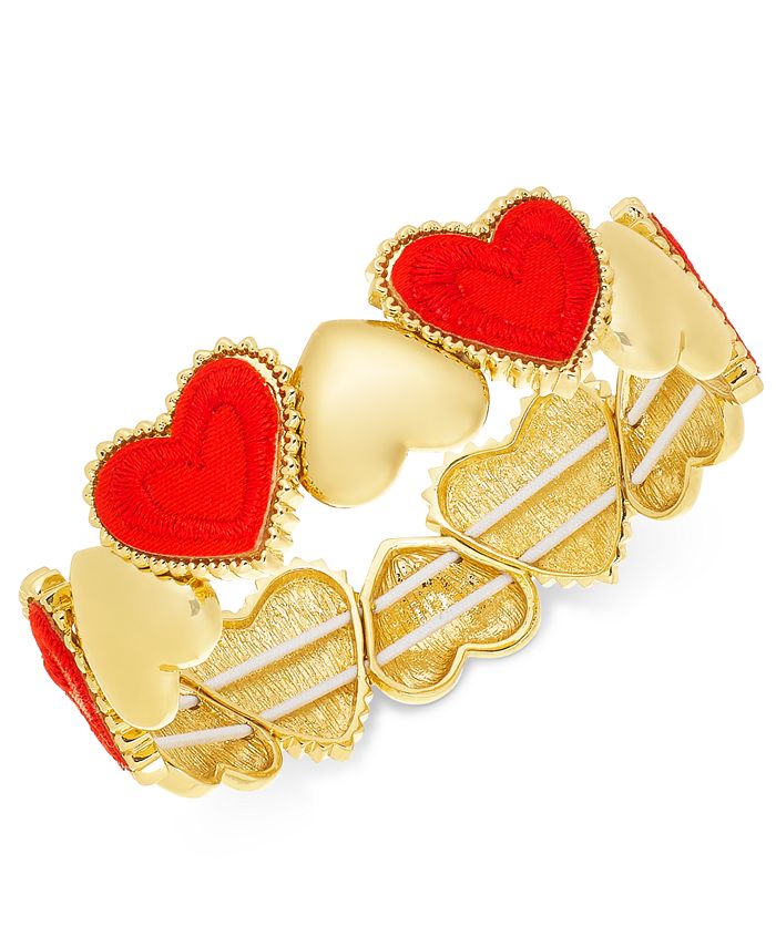 Thalia Sodi Gold-Tone Heart Stretch Bracelet, Created for Macy's ...