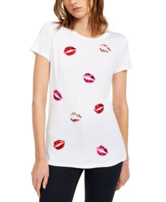 sequin lips t shirt