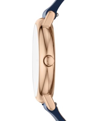 Women's Signatur Navy Leather Strap Watch 30mm 