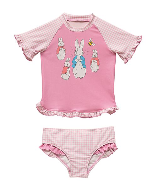 Beatrix Potter Baby Girls Gingham Print Rash Guard Two Piece